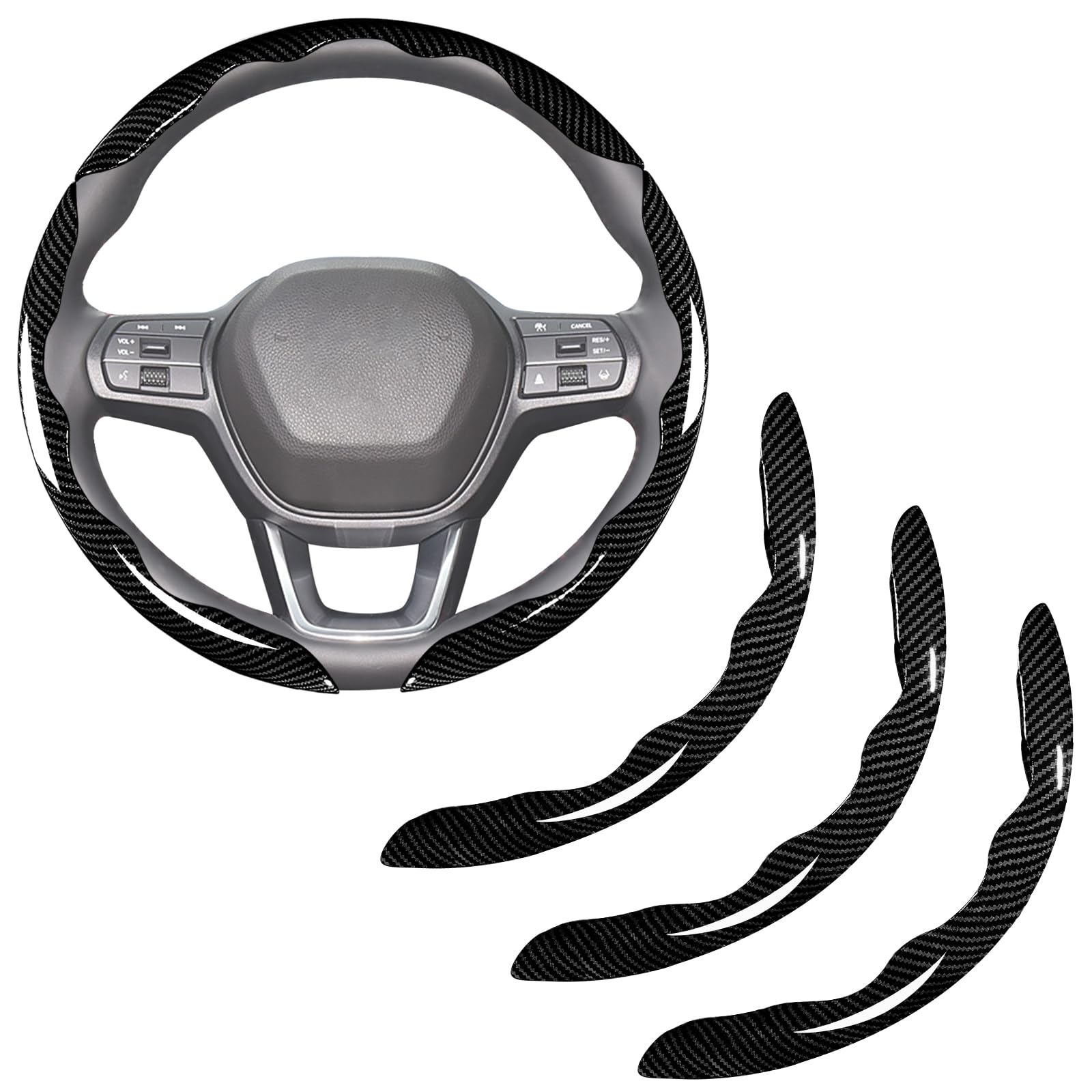 7-Car Steering Wheel Cover-Black