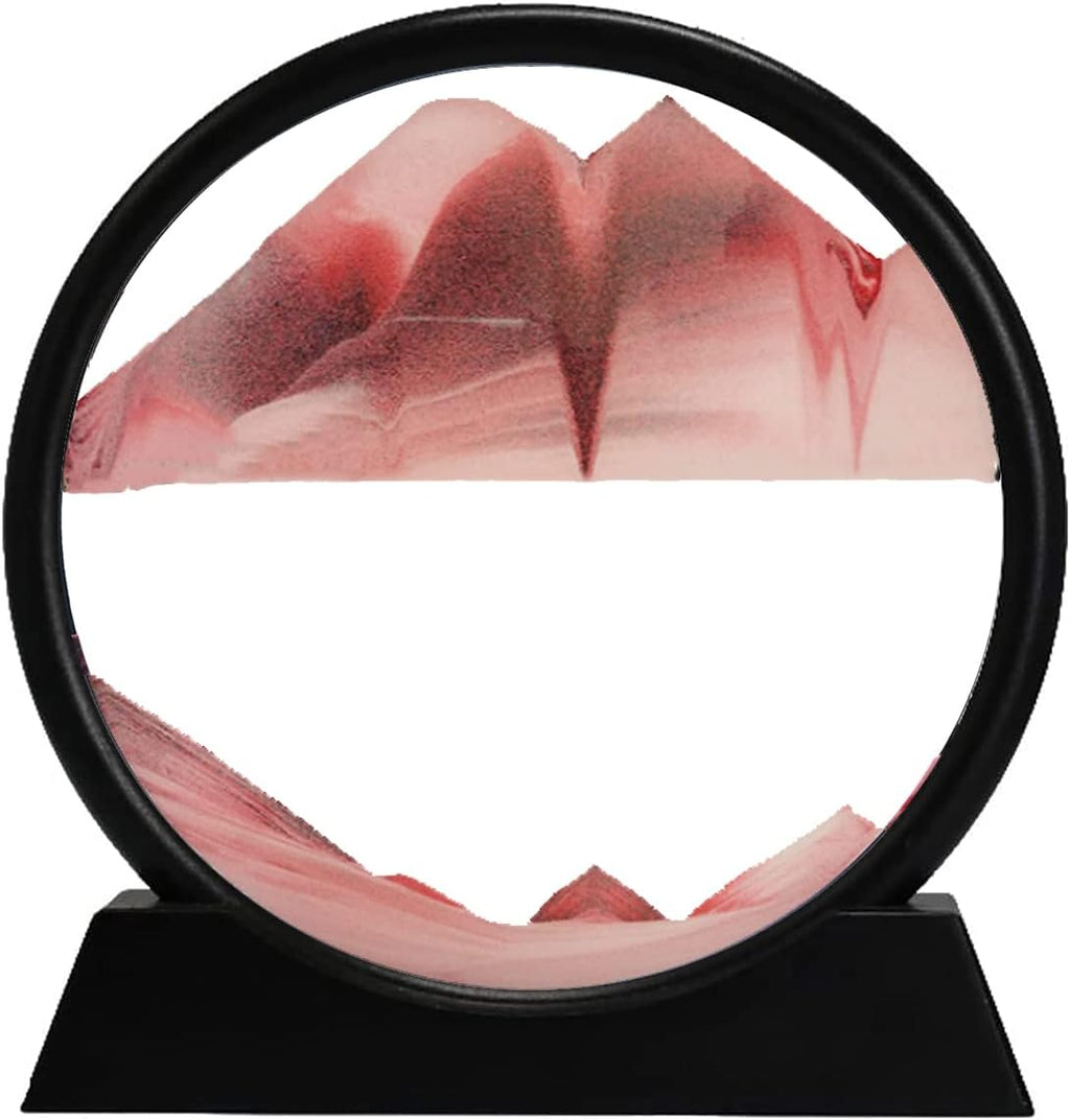 3D Dynamic Sand Art Liquid Motion, Moving Sand Art Picture Round Glass 3D Deep Sea Sandscape In Motion Display Flowing Sand Painting Relaxing Desk Toys