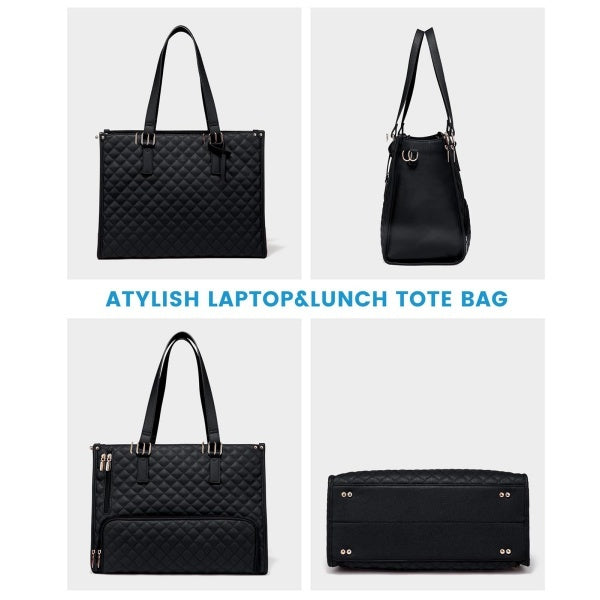 2 In 1 Insulated Lunch Tote Bag For Women Large Capacity Computer Handbag Work