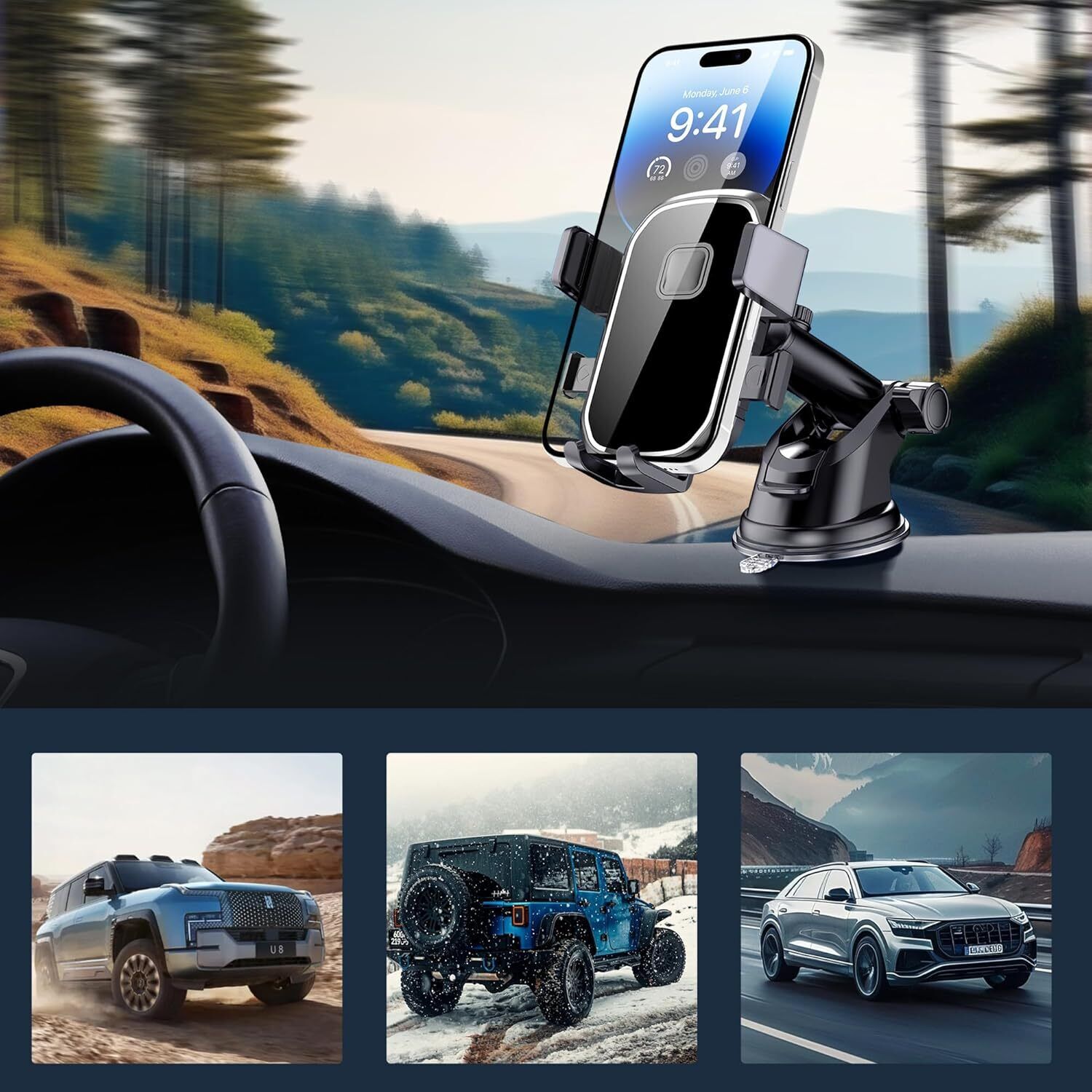 Universal Car Phone Holder 360 Windscreen Suction Mount GPS Stand Cradle UK NEW