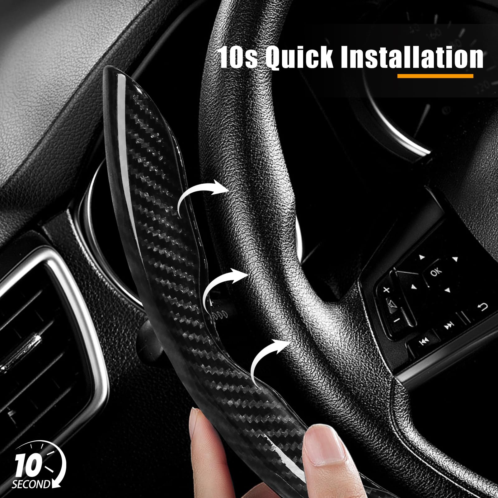 7-Car Steering Wheel Cover-Black